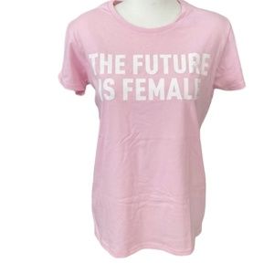 GILDAN Women’s Express Tee “The Future is Female” Pink Short Sleeve Larg…